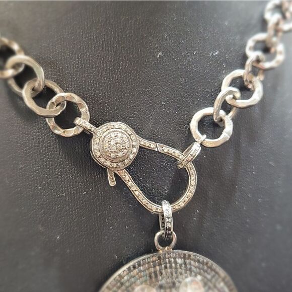 Black Diamond Smiley Face Necklace - Picture 5 of 17